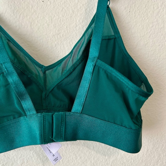 Auden Green Satin Mesh Bralette Adjustable Straps Medium 34C 34D 36B 36C NEW NWT - Picture 9 of 12